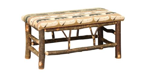 36" Hickory Bench With Fabric Seat for Niles Bench With Fabric Seat